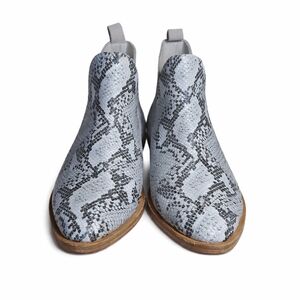 Snake Print Western Booties Vintage Foundry Blue Gray Ankle Boots
